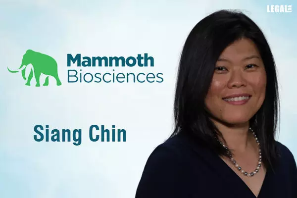 Siang Chin joins Mammoth Biosciences as its GC