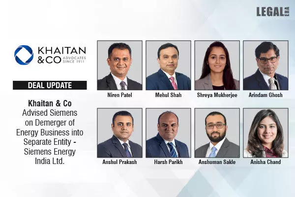 Khaitan & Co Advised Siemens On Demerger Of Energy Business Into Separate Entity - Siemens Energy India Ltd.