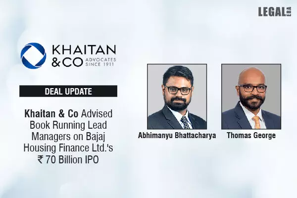 Khaitan & Co Advised Book Running Lead Managers On Bajaj Housing Finance Ltd.s ₹70 Billion IPO