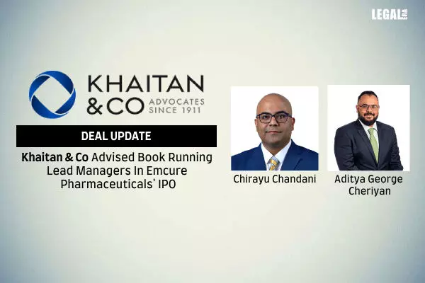 Khaitan & Co Advised Book Running Lead Managers In Emcure Pharmaceuticals IPO